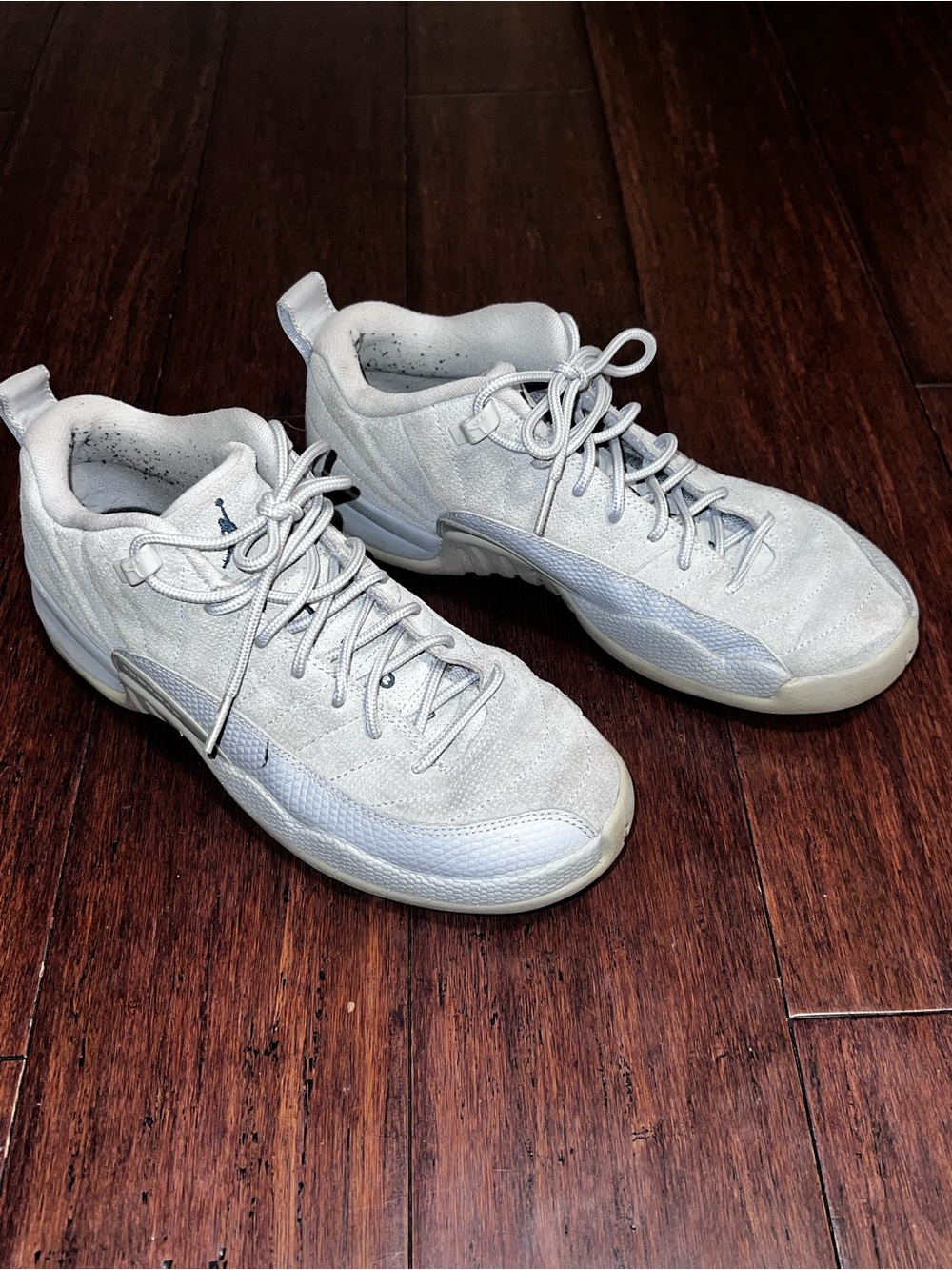 Kids Air Jordan XII 12 Retro Gray Athletic Sneakers